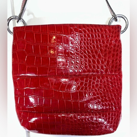 Guess Red Crocodile Embossed Crossbody Bag - Picture 8 of 15